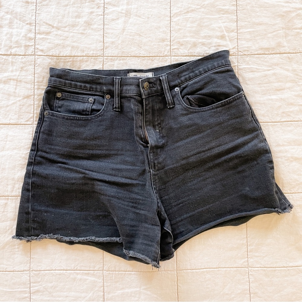 Madewell black denim high rise cutoff shorts size 28